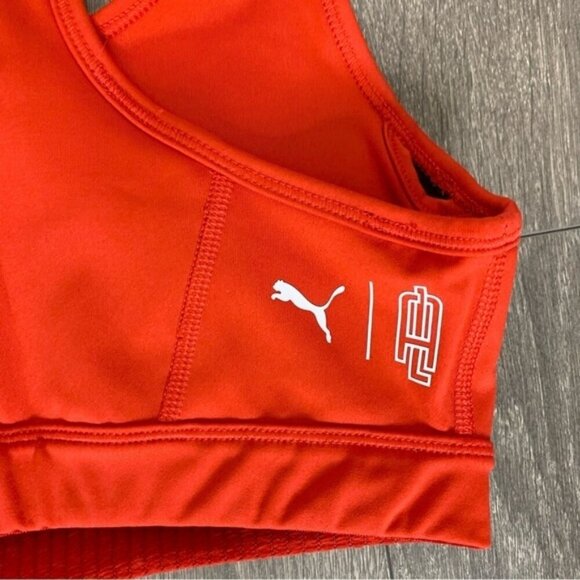 Puma Women's Sports Bra Tank Top Red Cropped Racerback Padded Size XS - Picture 6 of 11